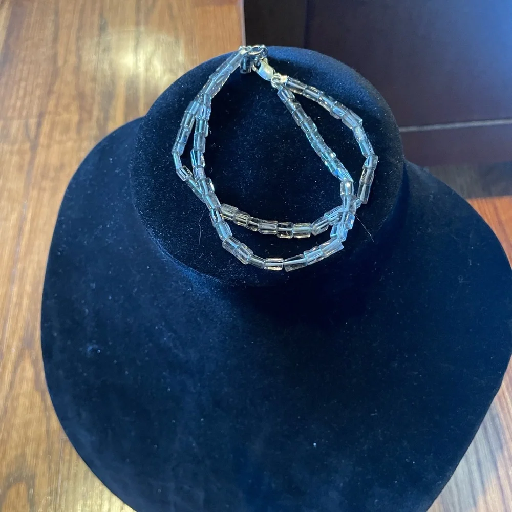 Bracelet set of two elastic beaded bracelets